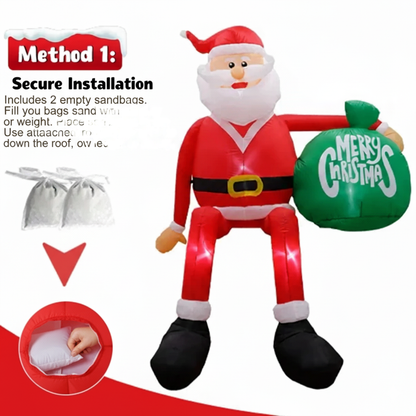 Davy | Inflatable LED Climbing Santa Claus | 2.4 m Tall | Outdoor