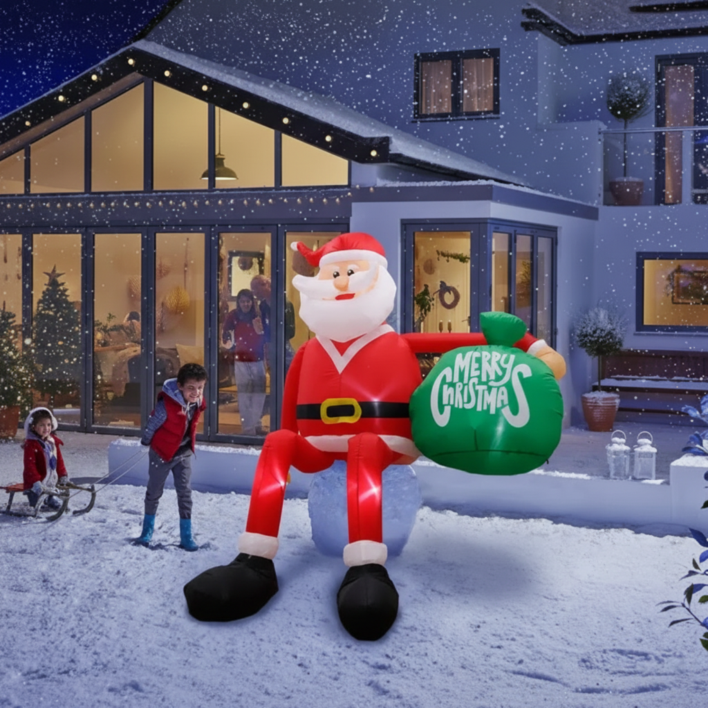 Davy | Inflatable LED Climbing Santa Claus | 2.4 m Tall | Outdoor