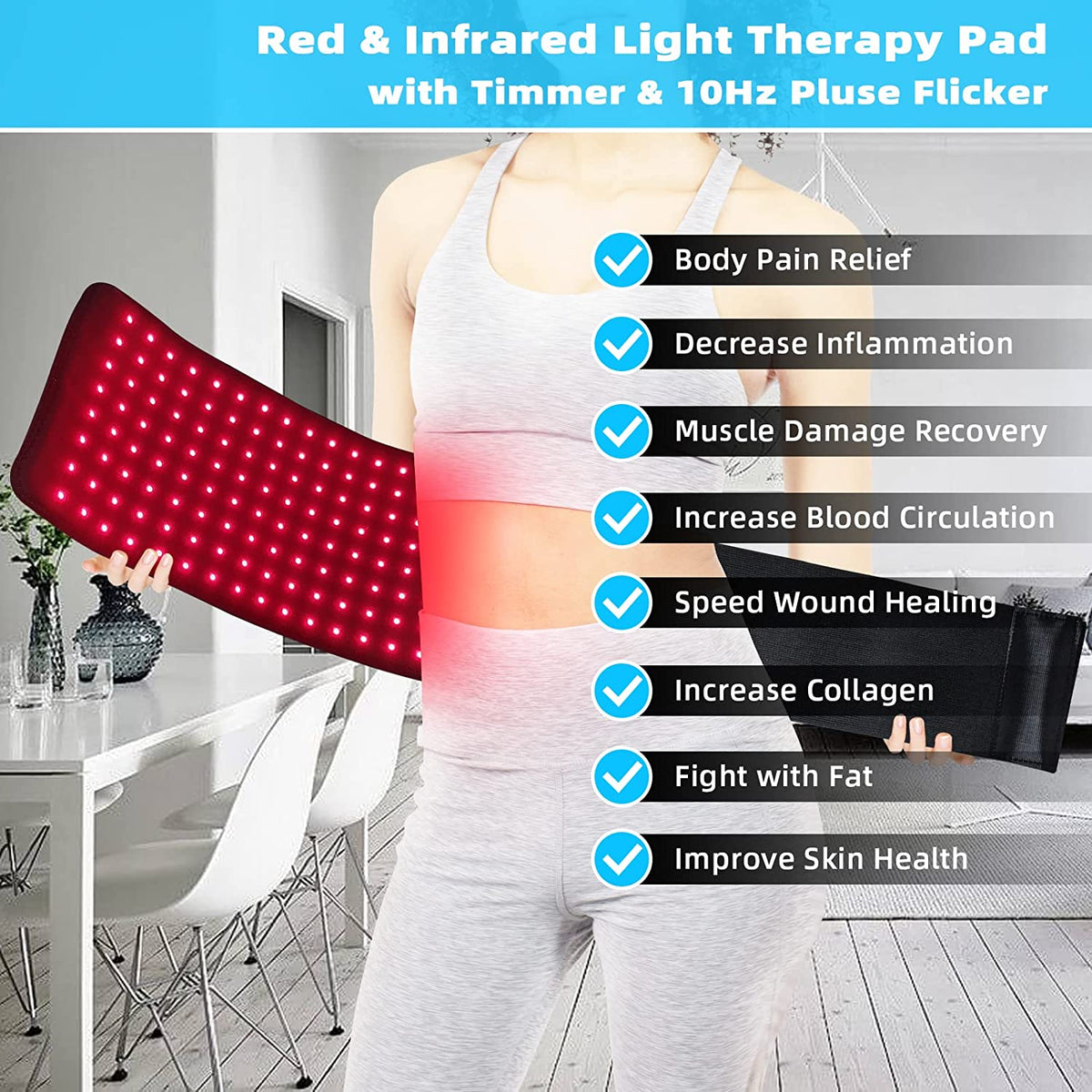 Davy | Infrared Light Therapy Pad Belt – Medical Quality Pain Relief for Back and Muscles