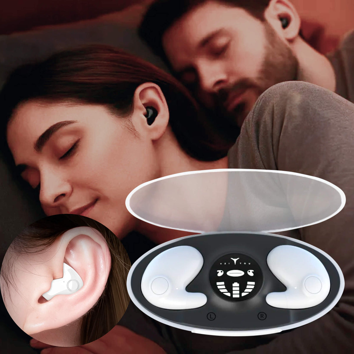 Davy | Invisible Wireless Sleep Headphones | IPX5 Waterproof, Bluetooth 5.3 for Comfortable Sleep and Relaxation