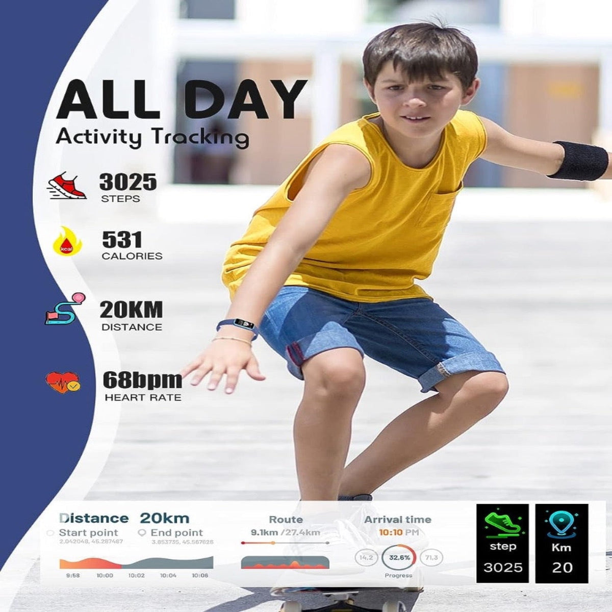 Davy | Kids smartwatch with GPS, fitness tracking, and health functions – Viona