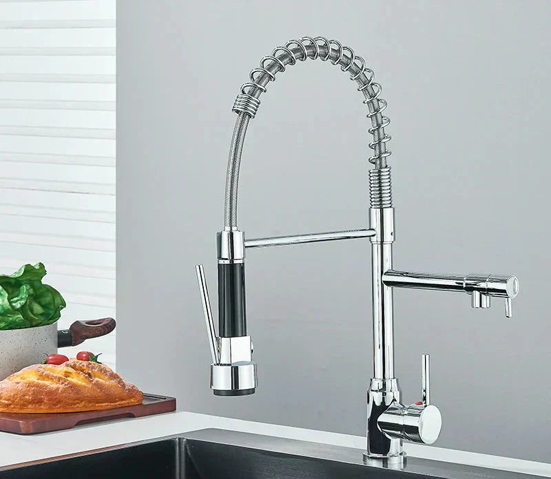 Davy | Kitchen Sink Faucet with Coil Neck & Full Rotation