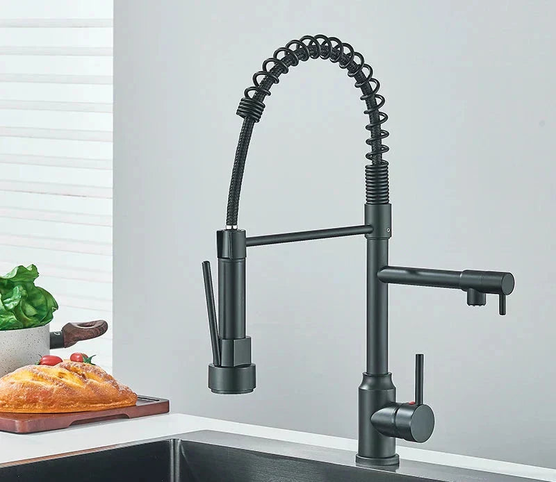 Davy | Kitchen Sink Faucet with Coil Neck & Full Rotation