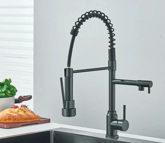 Davy | Kitchen Sink Faucet with Coil Neck & Full Rotation