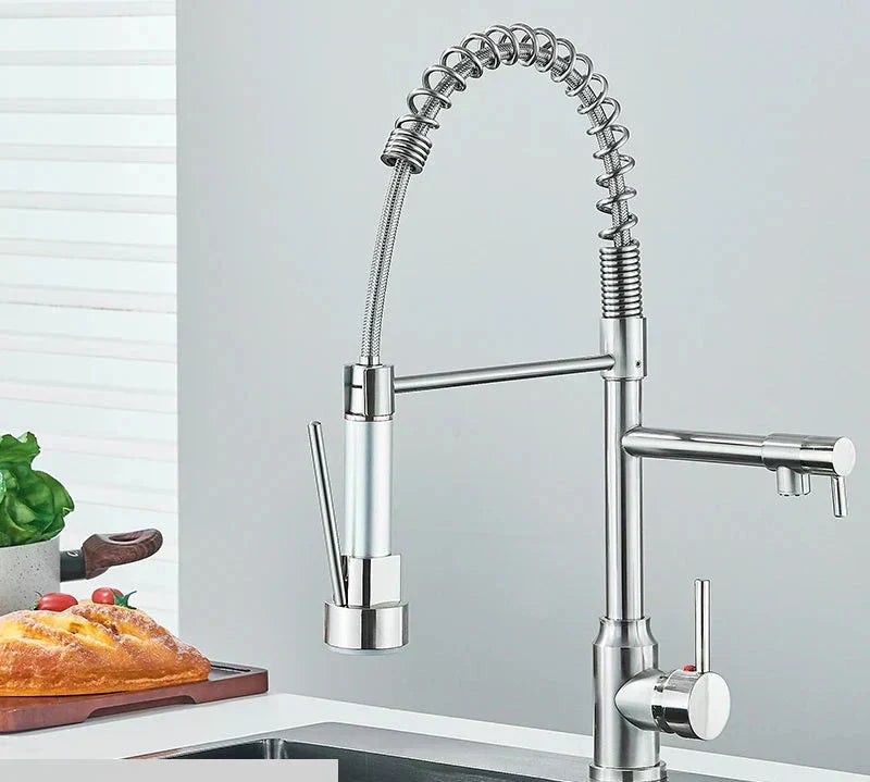 Davy | Kitchen Sink Faucet with Coil Neck & Full Rotation