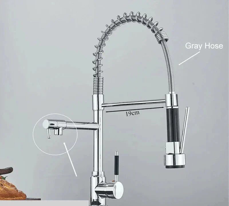 Davy | Kitchen Sink Faucet with Coil Neck & Full Rotation