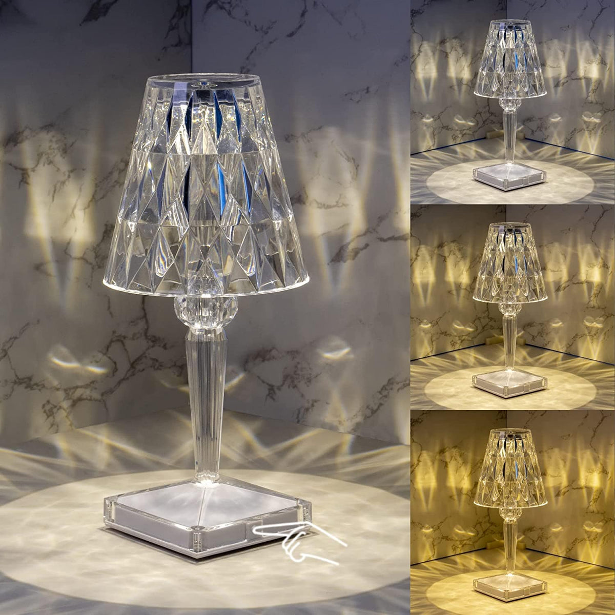 Davy | Crystal Touch Table Lamp | Rechargeable LED Accent Light