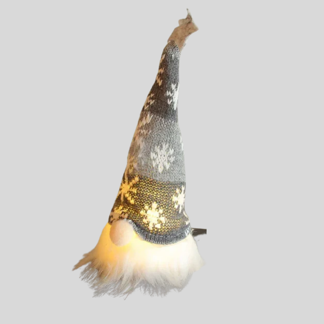 Davy | LED Gnome Ornament with Snowflake Pattern