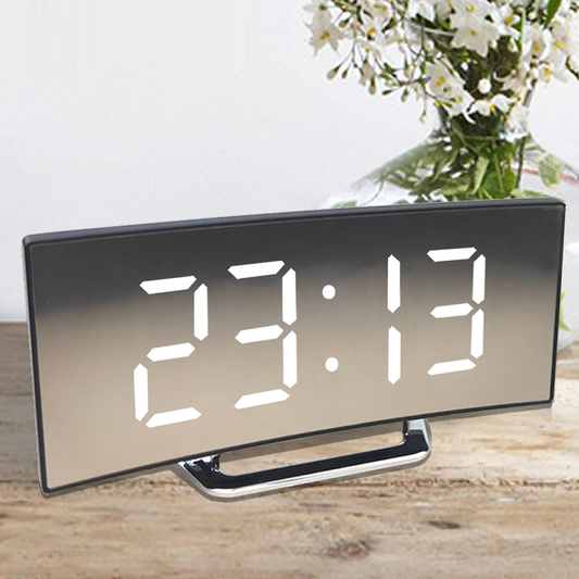 Davy | LED Lighting Large Digital Display | Curved LED Digital Alarm Clock - Amedea