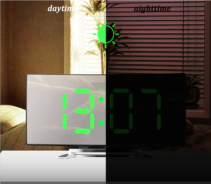 Davy | LED Lighting Large Digital Display | Curved LED Digital Alarm Clock - Amedea