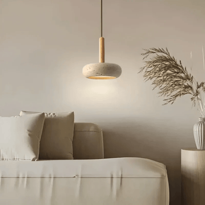 Davy | Wood & Stone Retro Pendant Light for Cozy Ambiance