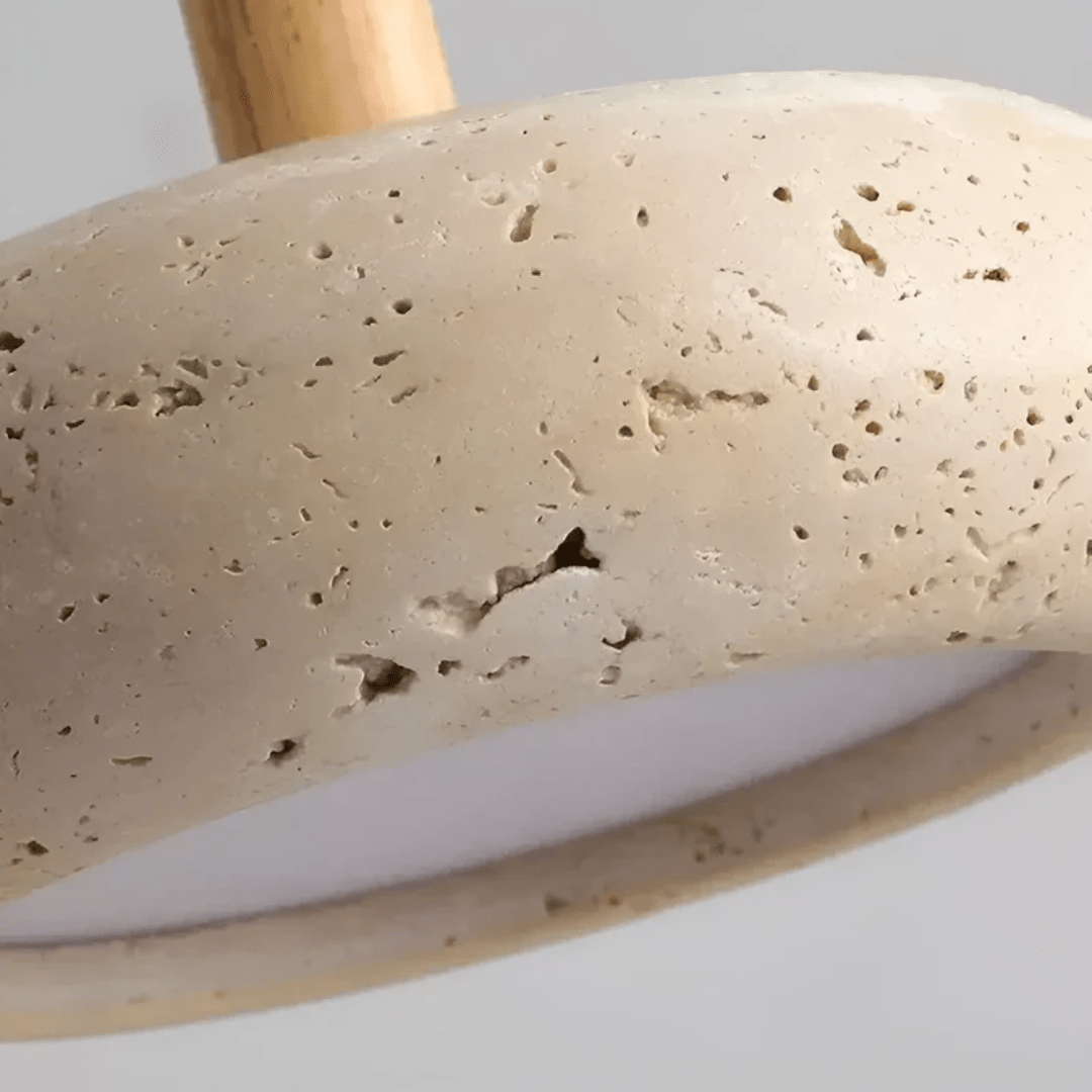 Davy | Wood & Stone Retro Pendant Light for Cozy Ambiance