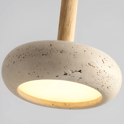 Davy | Wood & Stone Retro Pendant Light for Cozy Ambiance