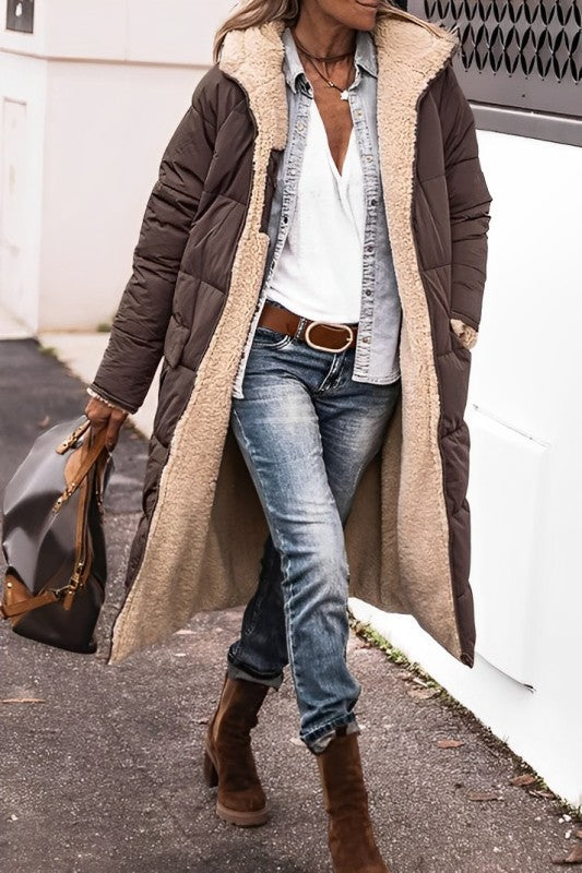 Women's Cozy Reversible Long Winter Coat