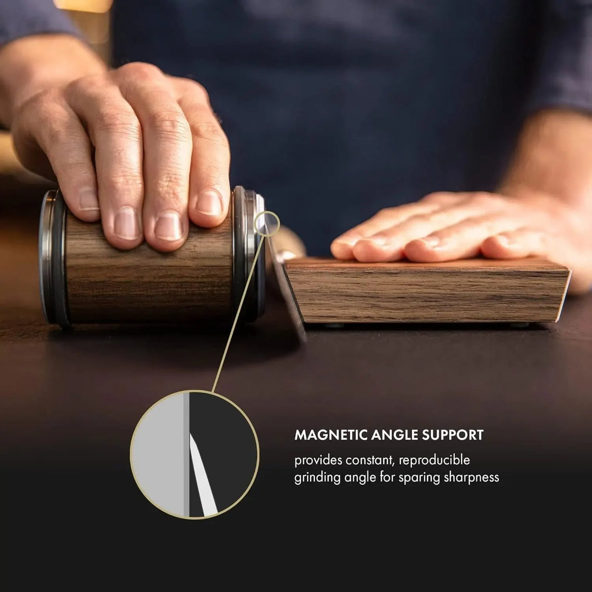 Davy | Magnetic Knife Sharpener with Roller Stone Set