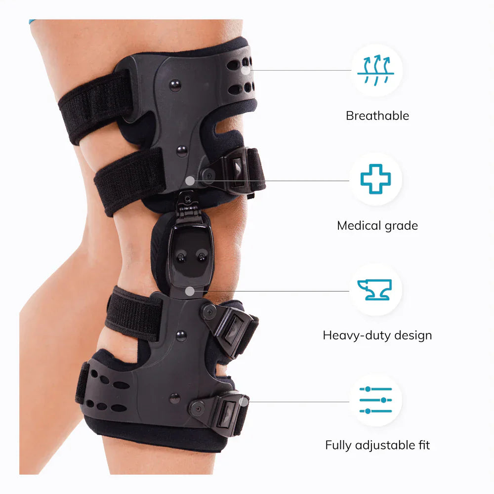 Davy | Knee OA Brace for Unicompartmental Arthritis | Varus/Valgus Support & ROM Control