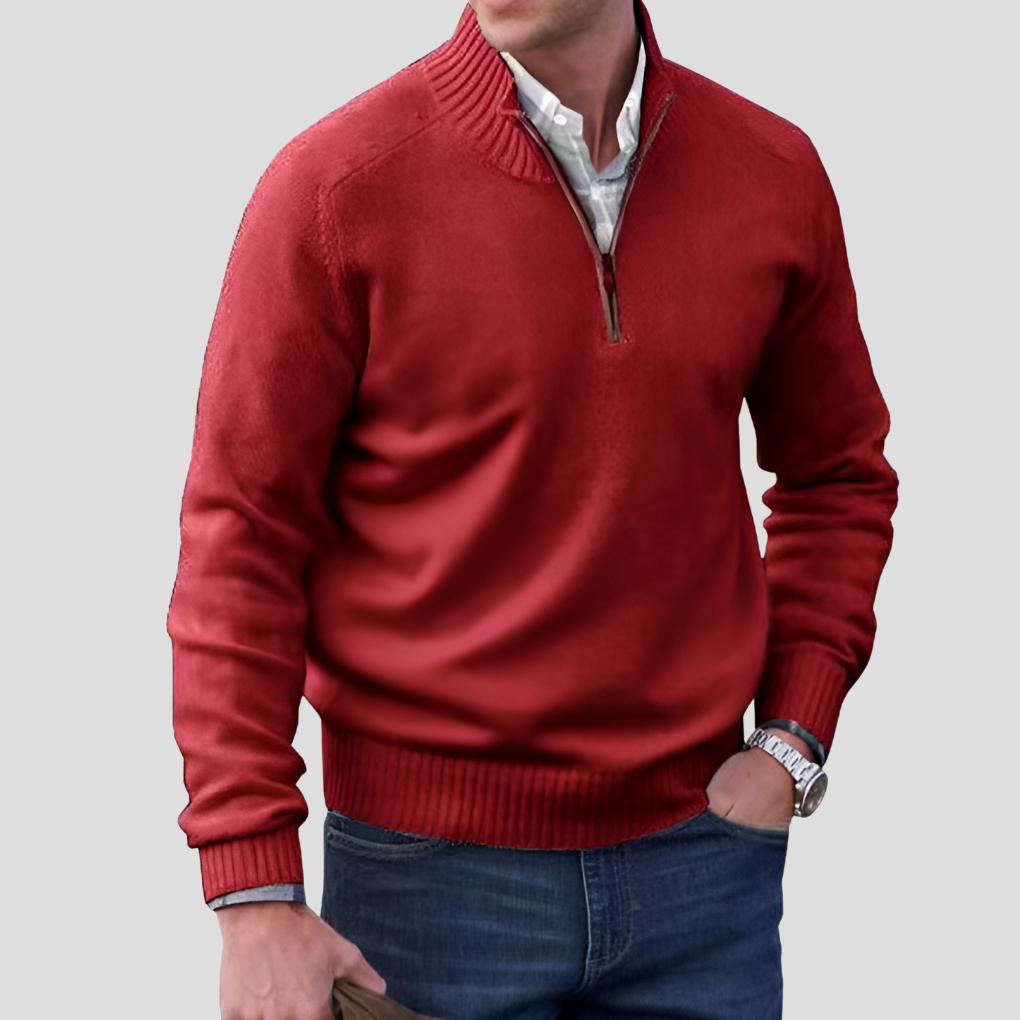 Davy | Men's Cozy Quarter Zip Knit Pullover