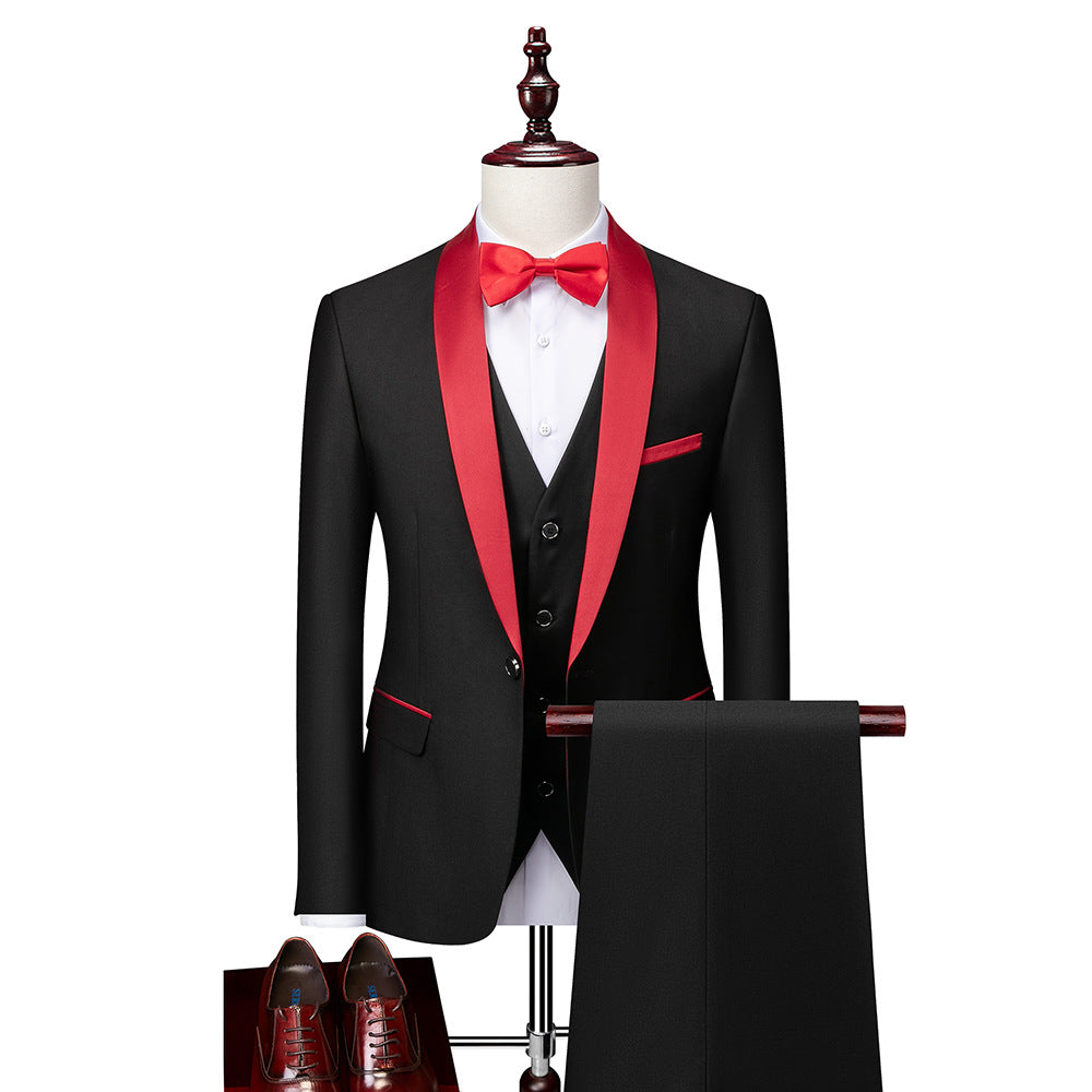 Davy | Men's Polished Shawl Lapel 3-Piece Suit