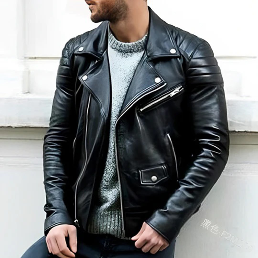 Davy | Men's Genuine Leather Biker Jacket