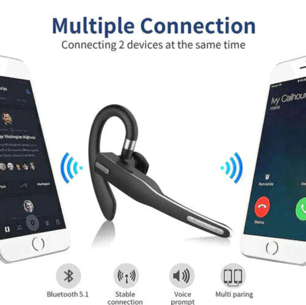 Davy | Men's Bluetooth 5.1 Noise Cancelling Headset with Dual Mics