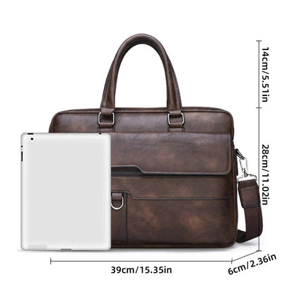 Davy | Men's Leather Top Handle Briefcase Bag
