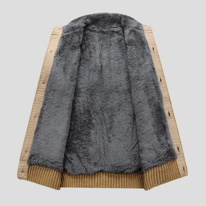 Men's Warm Lined Cable Knit Cardigan