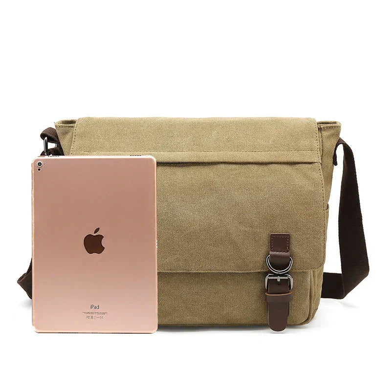 Davy | Men's Canvas Crossbody Bag with Buckle Closure