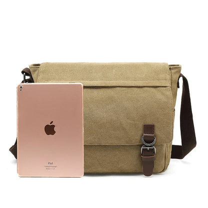 Davy | Men's Canvas Crossbody Bag with Buckle Closure