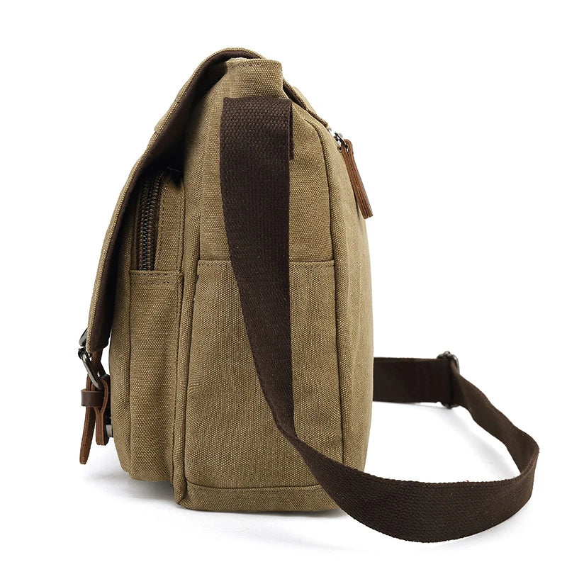 Davy | Men's Canvas Crossbody Bag with Buckle Closure