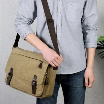 Davy | Men's Canvas Crossbody Bag with Buckle Closure