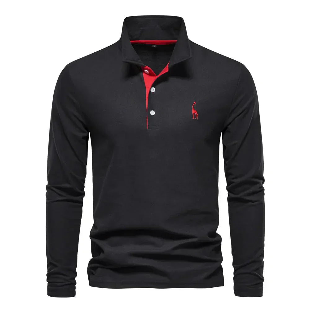 Davy | Embroidered Long Sleeve Polo