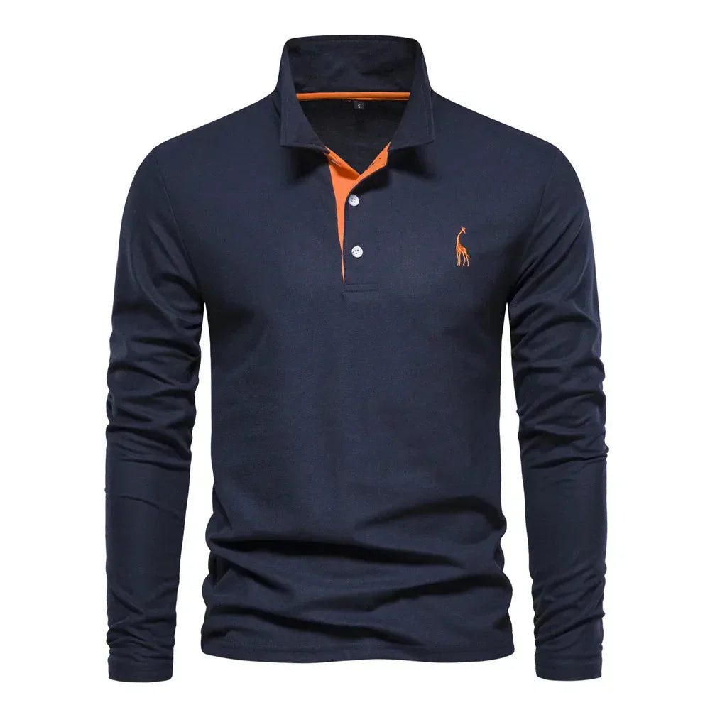 Davy | Embroidered Long Sleeve Polo