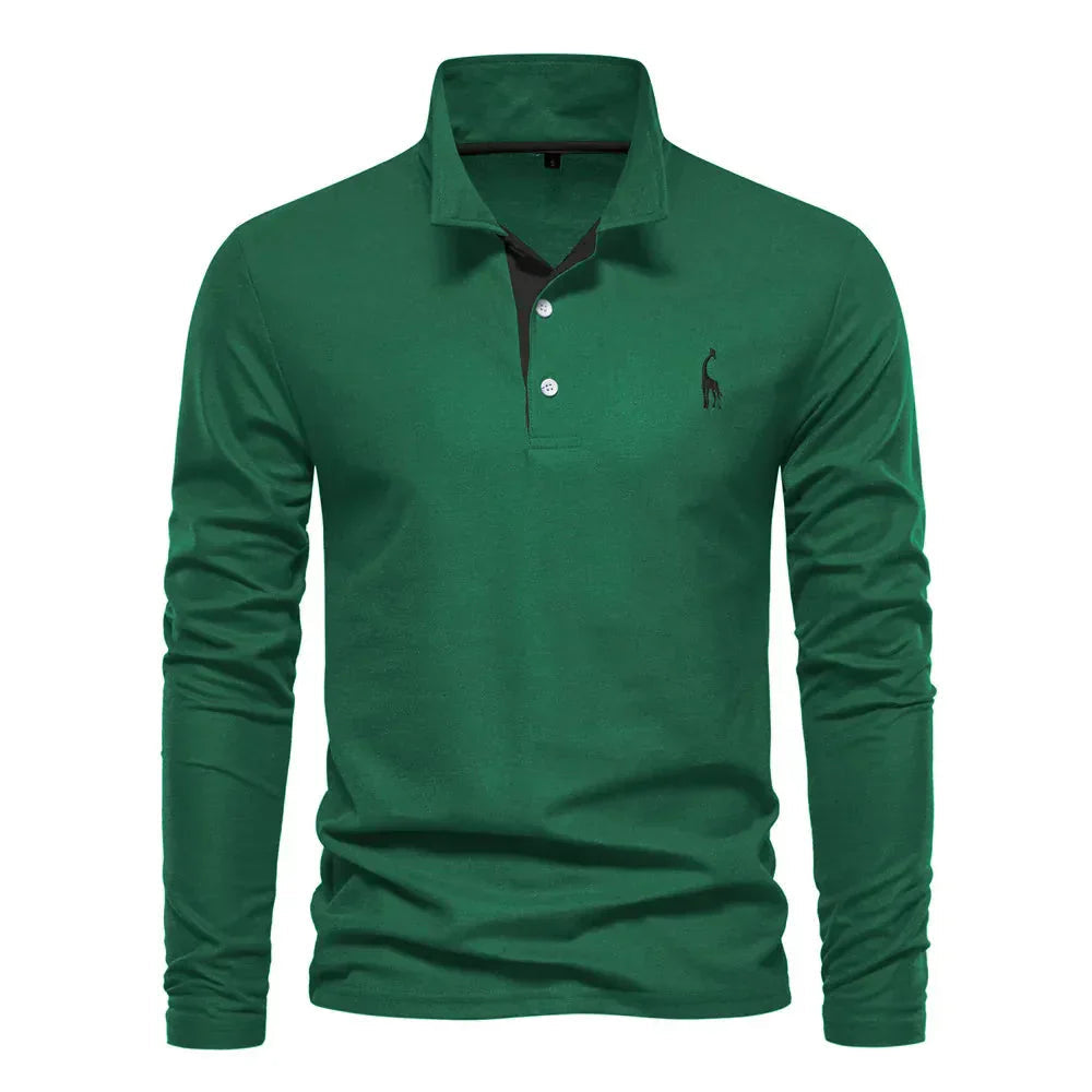 Davy | Embroidered Long Sleeve Polo