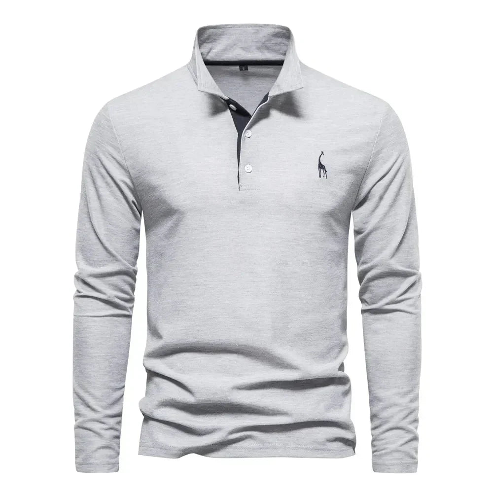 Davy | Embroidered Long Sleeve Polo