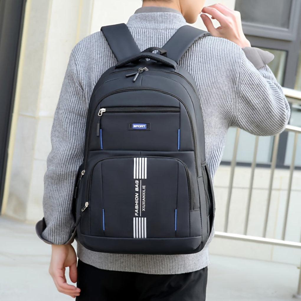 Davy | Men's Fashion Backpack with Vertical Stripe Detail