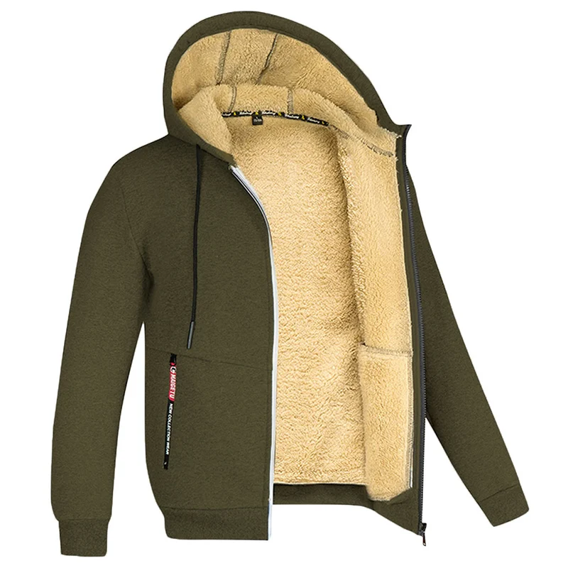 Davy | Men's Sherpa Lined Full Zip Fleece Hoodie