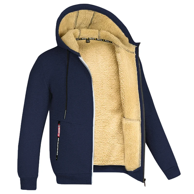 Davy | Men's Sherpa Lined Full Zip Fleece Hoodie