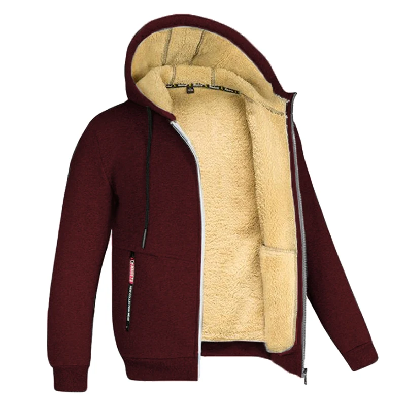 Davy | Men's Sherpa Lined Full Zip Fleece Hoodie