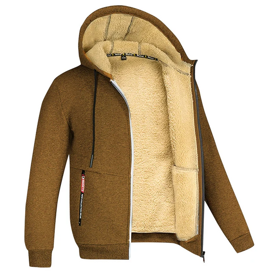 Davy | Men's Sherpa Lined Full Zip Fleece Hoodie