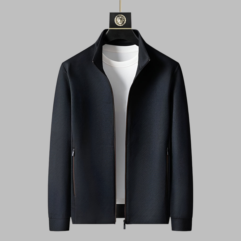 Textured Full Zip Jacket and Pant Set