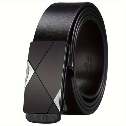 Davy | Men’s Genuine Leather Belt with Automatic Buckle – Classic Adjustable Cowhide Waist Belt