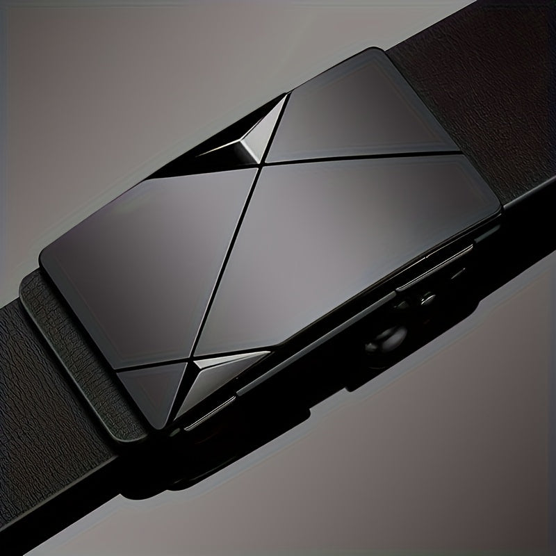 Davy | Men’s Genuine Leather Belt with Automatic Buckle – Classic Adjustable Cowhide Waist Belt