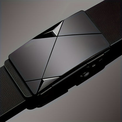 Davy | Men’s Genuine Leather Belt with Automatic Buckle – Classic Adjustable Cowhide Waist Belt