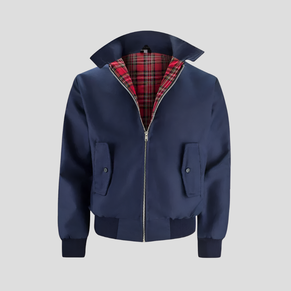 Davy | Men's Harrington Jacket with Tartan Lining