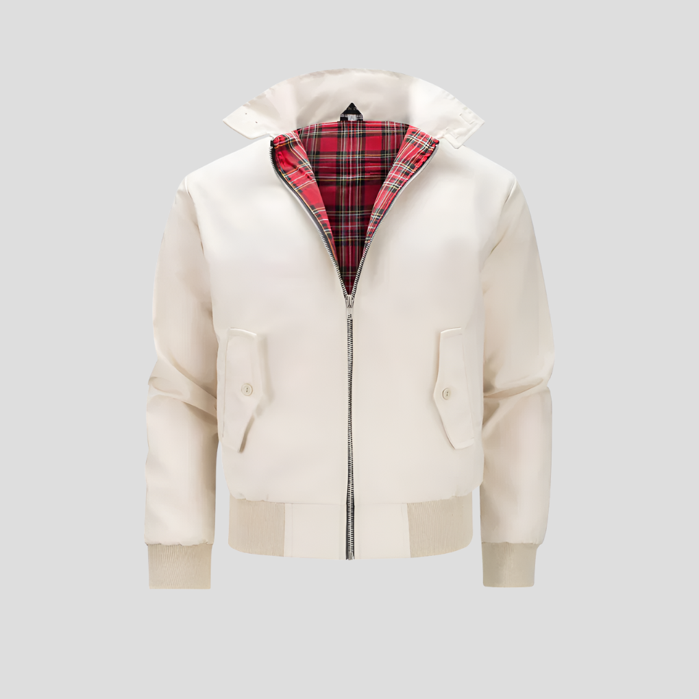 Davy | Men's Harrington Jacket with Tartan Lining