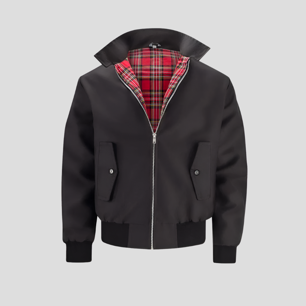 Davy | Men's Harrington Jacket with Tartan Lining