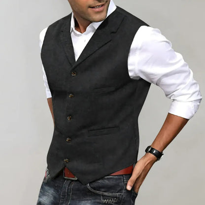 Davy | Men's Herringbone Patterned Suit Vest