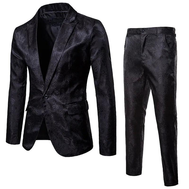 Davy | Men's Jacquard Patterned Suit Set