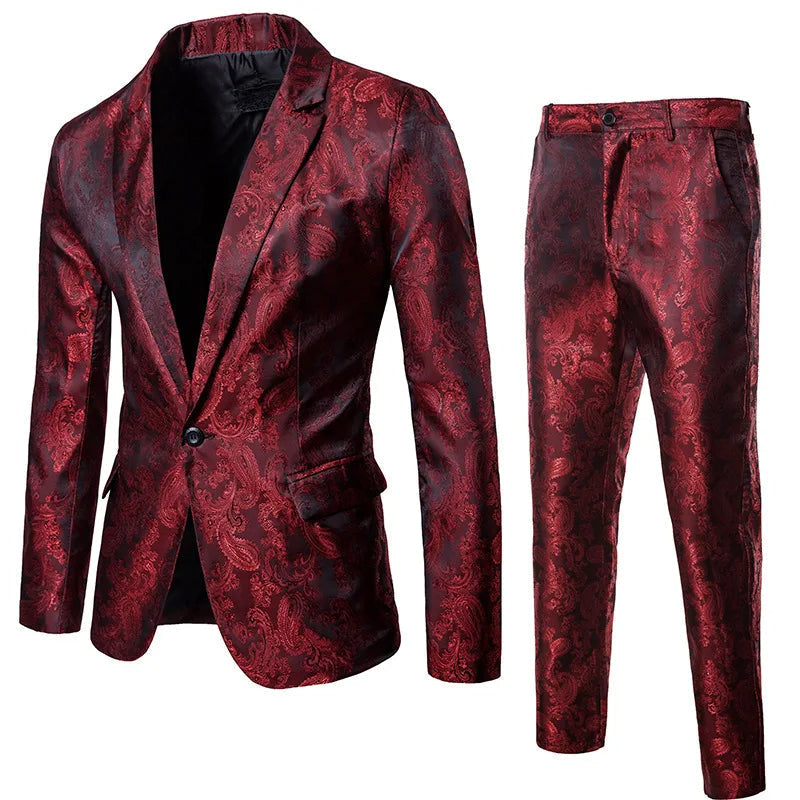 Davy | Men's Jacquard Patterned Suit Set