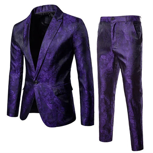 Davy | Men's Jacquard Patterned Suit Set